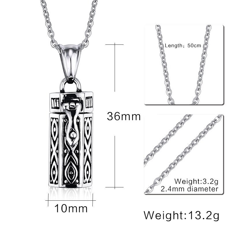 Vnox Memorial Cremation Urn Ashes Holder Pendant For Women Men Necklace Stainless Steel Unisex Stylish Openable Jewelry
