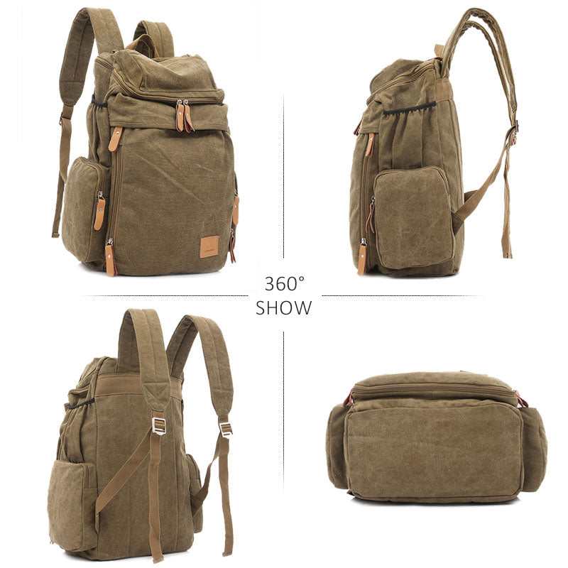 Mochila informal de alta calidad para hombre, mochila de lona a la moda para estudiantes, bolso de hombro escolar, mochila para ordenador portátil, mochilas de viaje grandes coreanas