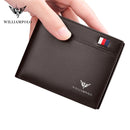 WilliamPOLO Brand Busines Men Wallet Genuine Leather Bifold Wallet Bank Credit Card Case ID Holders Male Coin Purse Pockets New
