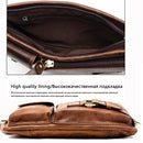 WESTAL Men Belt Bag Men's Waist Bags Genuine Leather Male Fanny Pack Leather Money Phone Pouch Bag Hip Men's Shoulder Bags 9080