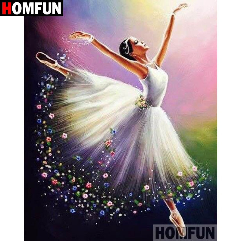 HOMFUN Full Square/Round Drill 5D DIY Diamond Painting "Ballet girl" Embroidery Cross Stitch 5D Home Decor Gift A07700