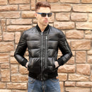 Men Winter Warm Genuine Leather White Duck Down Jackets Flight Coats Large Size Real Leather Sheepskin Bomber Jackets Aviation