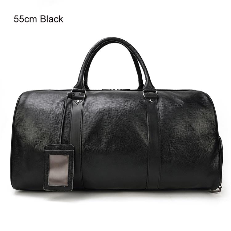 Hot Genuine Leather Men Women Travel Bag Soft Real Leather Cowhide Carry Hand Luggage Bag Travel Shoulder Bag Male Female Duffle