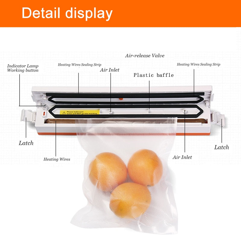 saengQ Elektrischer Vakuumierer Verpackungsmaschine für die Küche zu Hause, einschließlich 15 Stück Food Saver Bags Kommerzielle Vakuum-Lebensmittelversiegelung