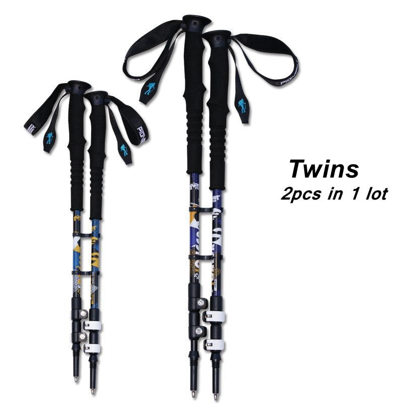 2Pcs/Lot 240g/Pcs Trek poles Nordic Walking Poles Telescopic Alpenstock Aluminum Alloy Shooting Walking Stick Crutch Senderismo