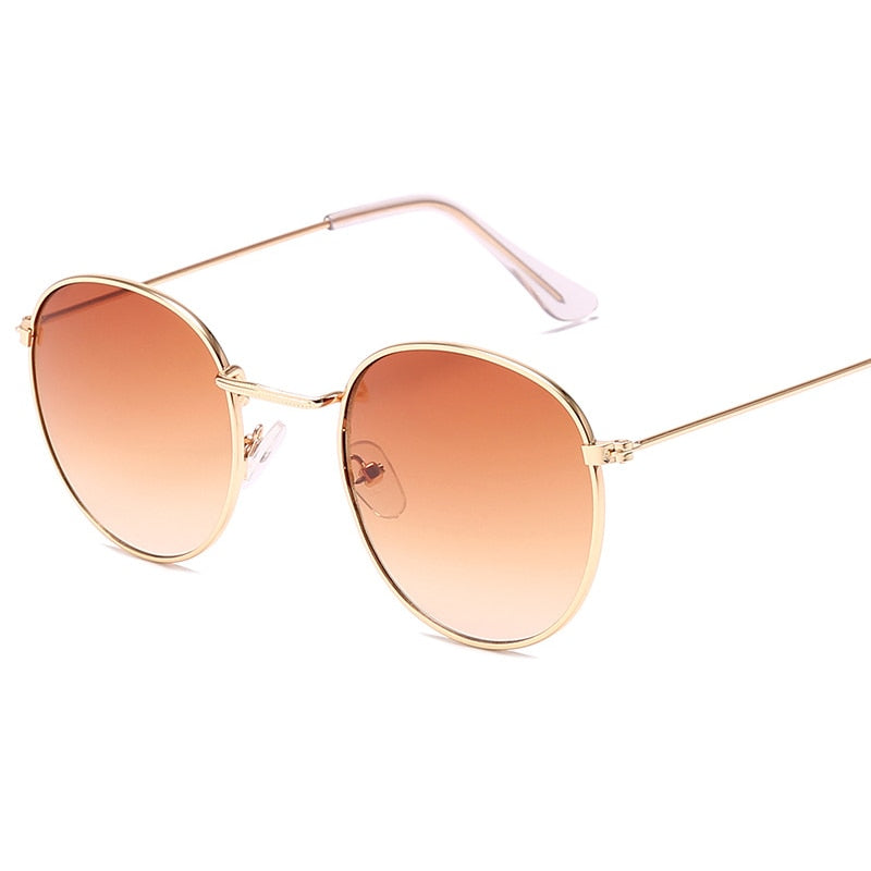 Gafas de sol LeonLion clásicas de aleación redonda para mujer, gafas de sol de diseñador de marca, gafas de sol con montura pequeña, gafas de sol de Metal Vintage para mujer