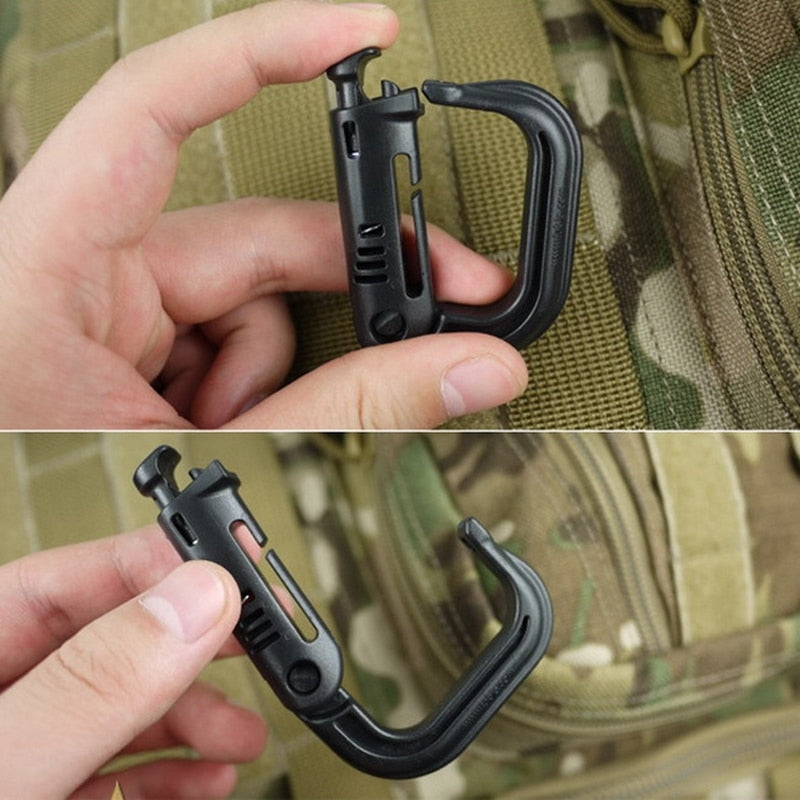 5PCS Grimloc Molle Carabiner D Locking Ring  Plastic Clip Snap Type Ring Buckle Carabiner Keychain ITW fastener Bag buckle