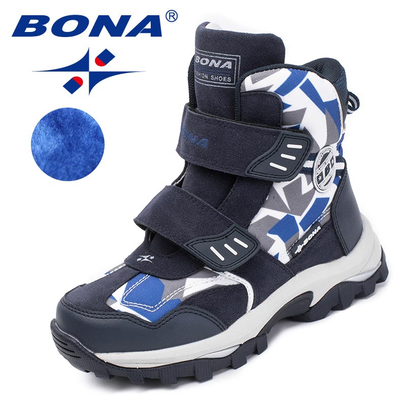 BONA neue beliebte Art Kinder Stiefel Klettverschluss Jungen Winterschuhe runde Zehe Mädchen Stiefeletten bequem schnell versandkostenfrei