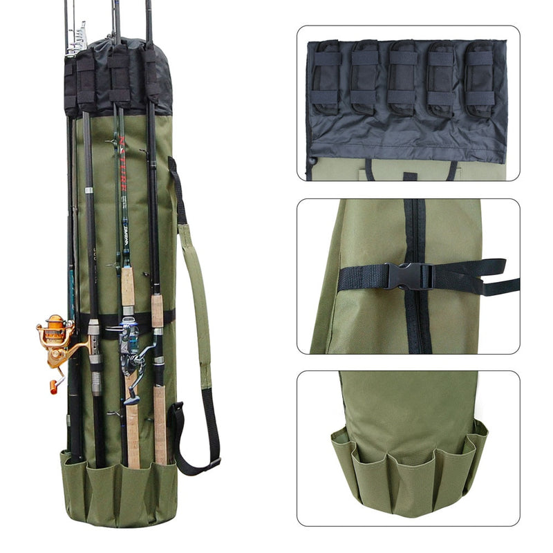 Bolsas de pesca de nailon multifunción portátiles para pesca Shaddock, bolsa para caña de pescar, estuche para aparejos de pesca, bolsa de almacenamiento de herramientas