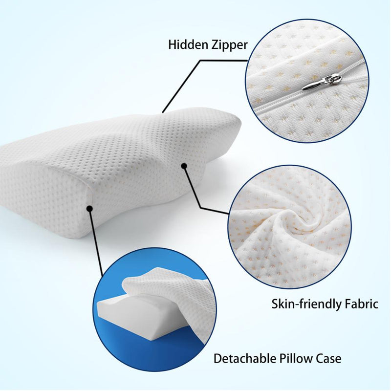 Memory Foam Bedding Pillow Neck protection Slow Rebound Memory Foam Butterfly Shaped Pillow Health Cervical Neck size in 50*30CM