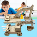 STEM Toys for Children Educational Science Experiment Technology Toy Set  DIY Hydraulic Excavator Model Puzzle Painted Kids Toys