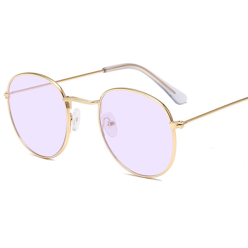 Gafas de sol LeonLion clásicas de aleación redonda para mujer, gafas de sol de diseñador de marca, gafas de sol con montura pequeña, gafas de sol de Metal Vintage para mujer