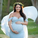 Long Maternity Photography Props Pregnancy Dress For Photo Shooting Off Shoulder Pregnant Dresses For Women Maxi Maternity Gown