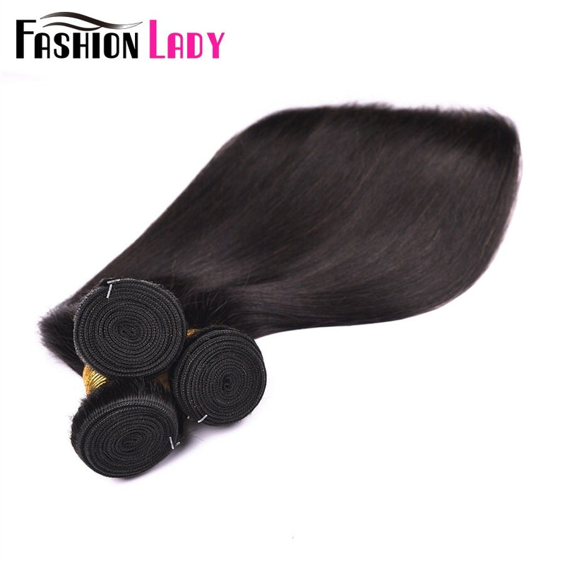 FASHION LADY Human Hair Bundles With Closure Big Sales Brazilian Hair Straight Bundles With Closure 2x6inch From Belgum Non-remy