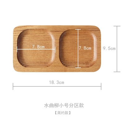 Plato de postres de madera de estilo japonés, tablas de cortar de frutas creativas naturales ecológicas, bandejas para servir comida sin pintura, platos de Sushi, vajilla