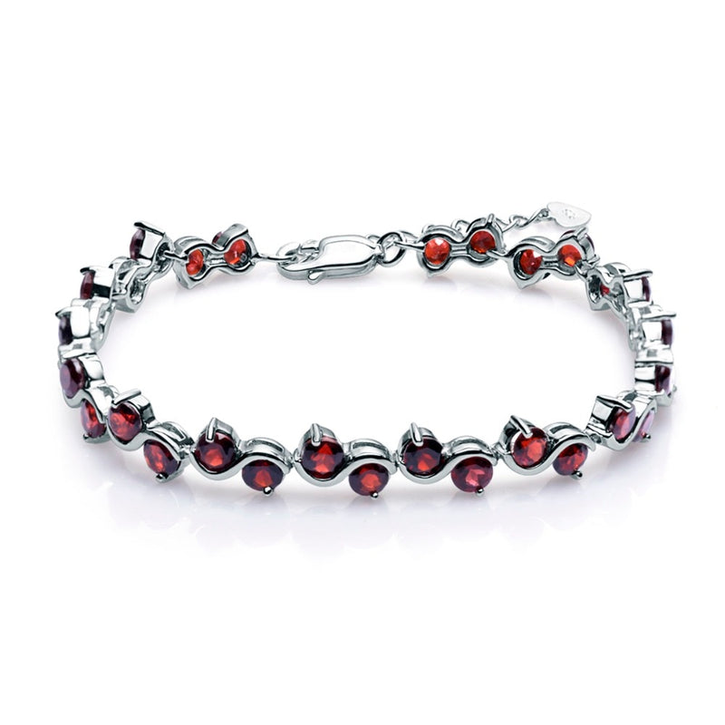 GEM'S BALLET, pulseras y brazaletes de plata de ley 925 auténtica para mujer, pulsera de piedras preciosas de granate rojo Natural de 11,79 quilates, joyería fina