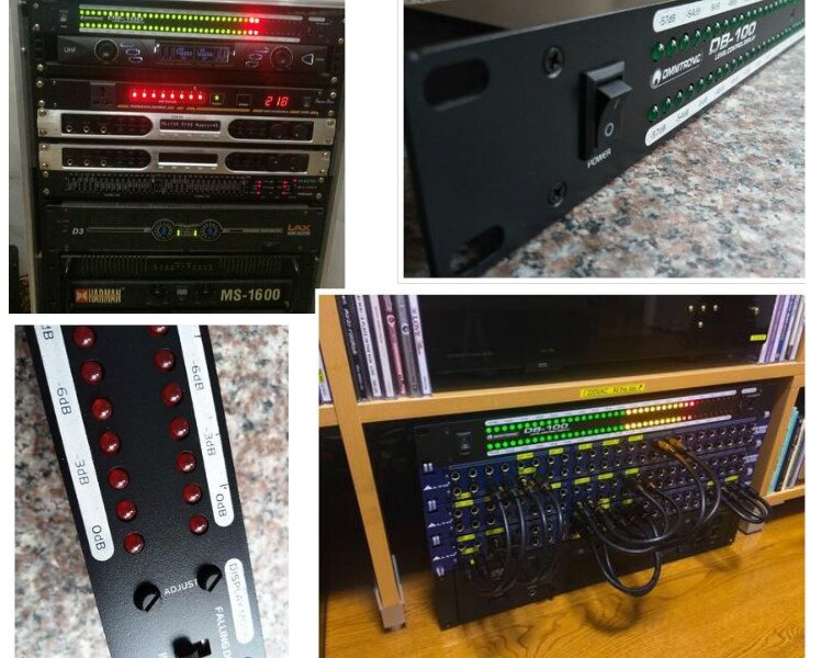 GHXAMP Professional Dual 40 LED Spectrum Stage Home Amplificador Altavoz Indicador de nivel de audio estéreo -57dB-0dB