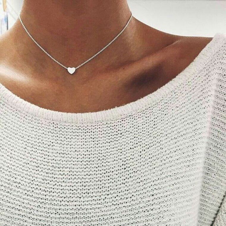 Tenande Simple Style Clavicle Chain Birds Cross Hearts Stars Simulated Pearl Necklaces &amp; Pendants for Women Punk Party Collier