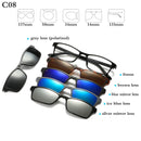 Fashion Optical Spectacle Frame Men Women With 5 Clip On Sunglasses Polarized Magnetic Glasses For Male Myopia Eyeglasses RS159