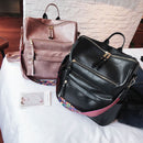 Retro Large Backpack Women PU Leather Rucksack Women&