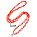 Rhodochrosite Stone Beads  Women Bracelet Yoga Lotus Tree Life Charm Wing Mala Necklace Jewelry Handmade Gift