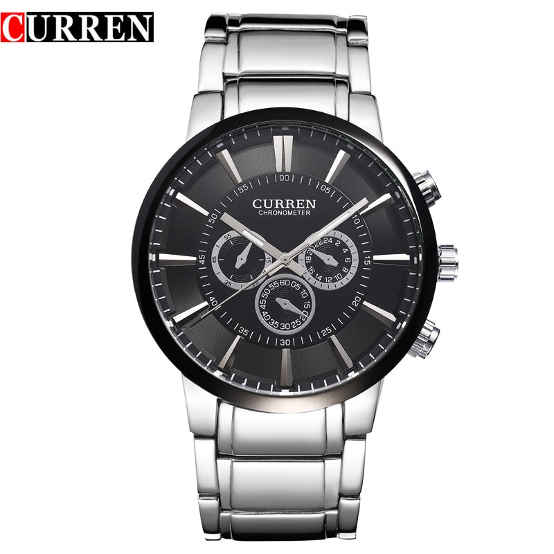 Top Luxury Brand CURREN Simple style Classic Quartz Wrist Watches Full Steel Waterproof Men&