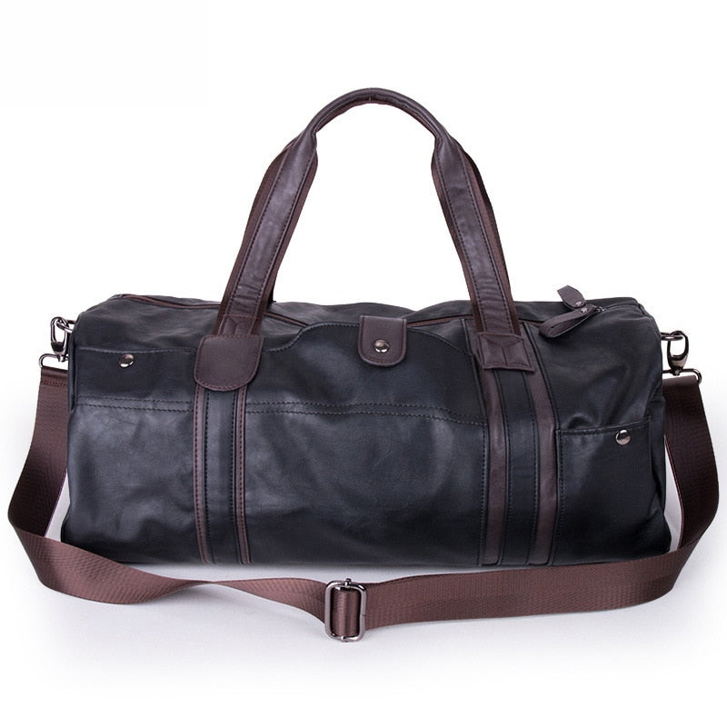 Hot Men Bag Large Capacity Leather Sports Bag Gym Crossbody Fitness Sport Bags Travel Shoulder Handbag Sports Yoga Storage Bags