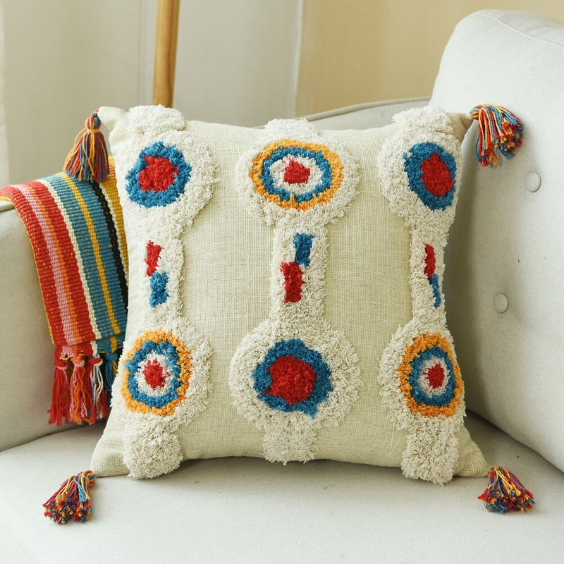 Handmade Luxury Moroccan Style Cushion Cover Wool Tassels Boho Style Ethnic Colorful Pillow Cover 45x45cm/30x50cm HomeDecoration