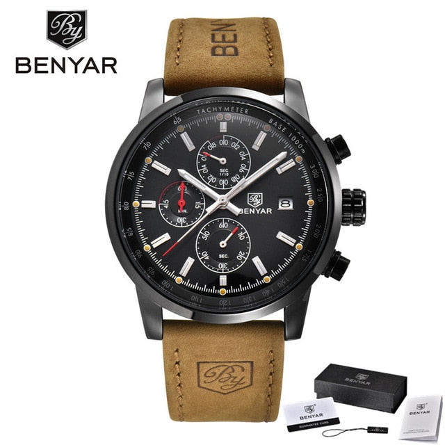 2021 New BENYAR Top Brand Luxury Mens Watch Quartz Clock Waterproof Automatic Chronograph Men Military Watch relogios masculinos