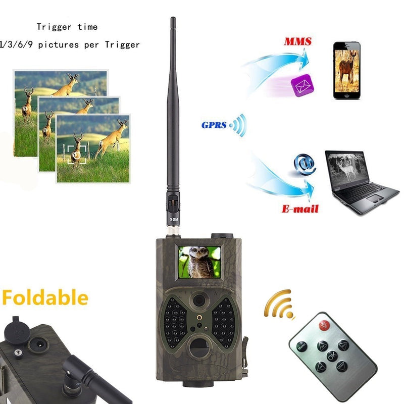 16MP Night Vision Hunting Trail Camera 2G MMS SMS SMTP HC300M Celluar Waterproof  Wildcamera Wireless Photo Trap Surveillance