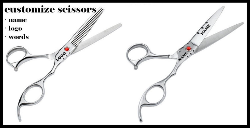 Passen Sie professionelle JP 440c Stahl 7 '' &amp; 6 '' Pflaumengriff geschnittene Haarschere Friseurschere Schminkschere Friseurschere an