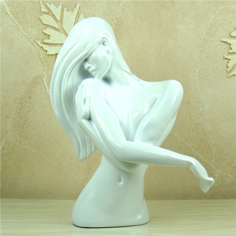 Abstract Naked Woman Bust Handmade Resin Belle Sculpture Human Body Art Ornament Lover&