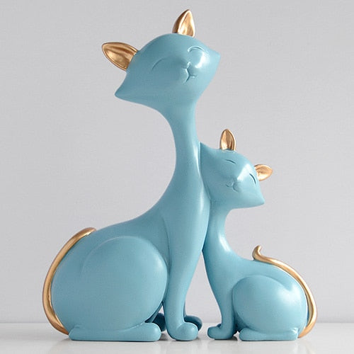 Resin Cat Figurines Miniatures Decorative Animals desktop gift cat statue ornaments home decoration casa living room accessories