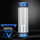 Botella de agua de vidrio con colador de té de hojas sueltas Infusor de té Botella de vidrio de doble pared Gratis para desmontar Thermos 300ML 400ML