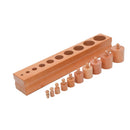 Montessori Knobbled Cylinders Block Sockets Sensorial Materials for Kids Visual Sense Experience Wooden Educational Equipment