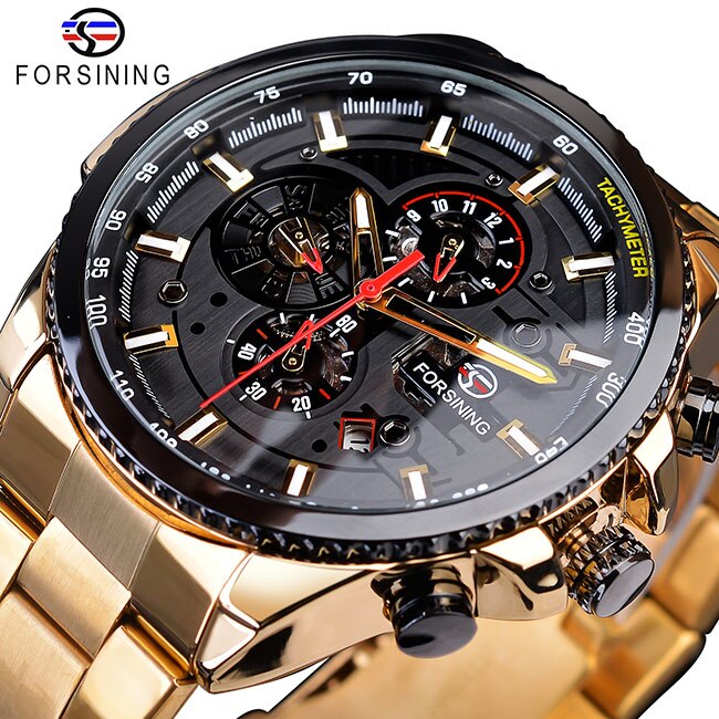 Forsining 2019 3 Dial Calendar Multifunction Military Luminous Hand Mens Mechanical Sport Automatic Wrist Watch Top Brand Luxury