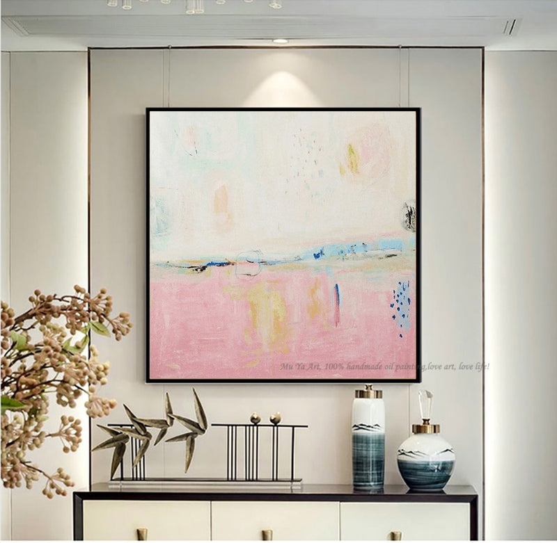 Großes berühmtes Ölgemälde Reproduktion Moderne Leinwand Kunst Vintage handgefertigtes Ölgemälde Leinwand rosa Wandbild für Wohnzimmer