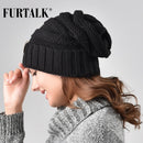 FURTALK Winter Knitted Hat Women Hat Slouchy Beanie for Girls Skullies Cap A047