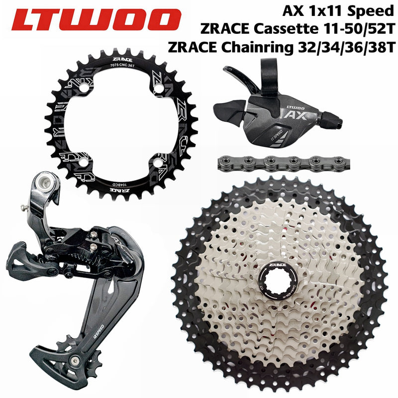 LTWOO AX11 11 Speed ​​Trigger Shifter + Cambio trasero 11s + Cassette ZRACE 52T / Platos + Cadena SUMC S11, PCR BEYOND M7000