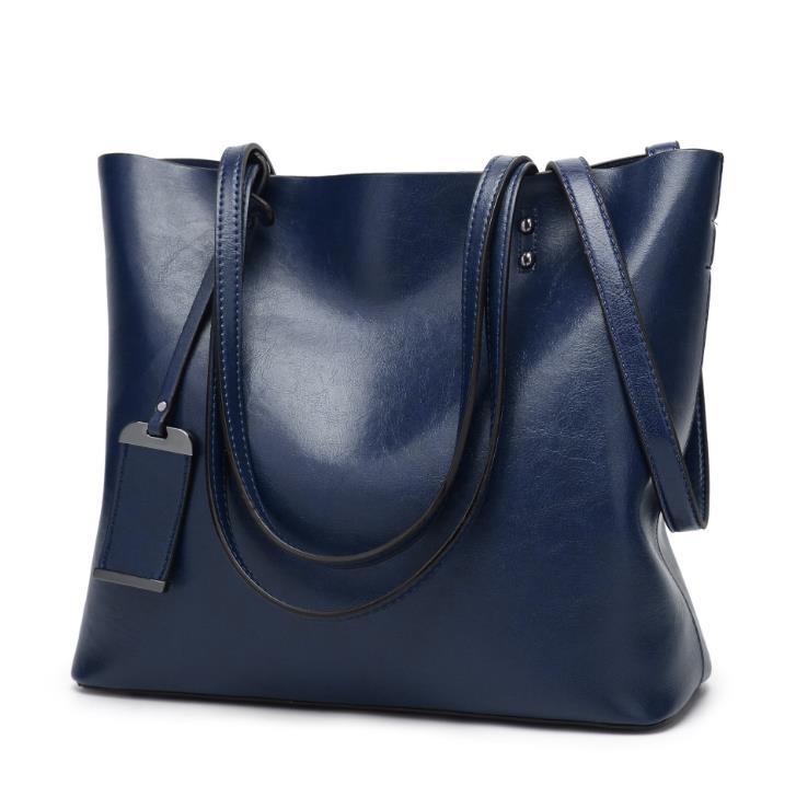 Waxing Leather bucket bag Simple Double strap handbag shoulder bags For Women 2020 All-Purpose Shopping tote sac bolsa feminina