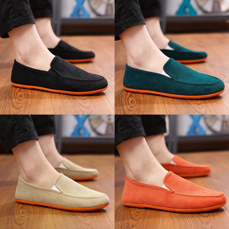 New Canvas Shoes for Men Breathable Footwear Men Casual Shoes Loafers Big Size Outdoor Walking Dring Shoes Red Men&