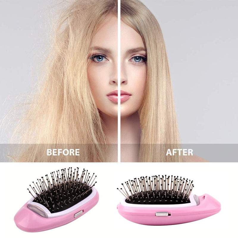 Anti-Frizz-Bürste Magic Electric Ionic Hair Brush Head Massage Scalp Comb Anti Static Smooth Portable Negativ-Ionen-Haarstyler