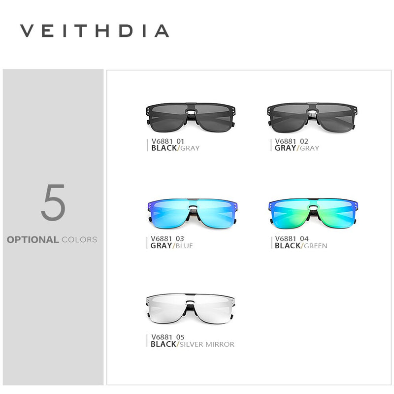 VEITHDIA Men Sunglasses Brand Fashion Retro Aluminum Polarized UV400 Lens Vintage Eyewear Accessories Sun Glasses For Male V6881