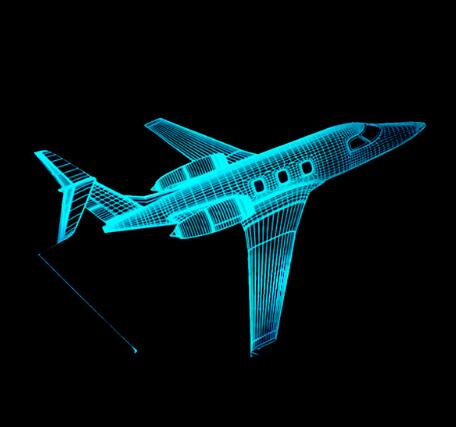 Touch Remote Control Air Plane 3D Light LED Table Lamp Optical Illusion Bulb Night Light 7 Colors Changing Mood Lamp USB Lamp