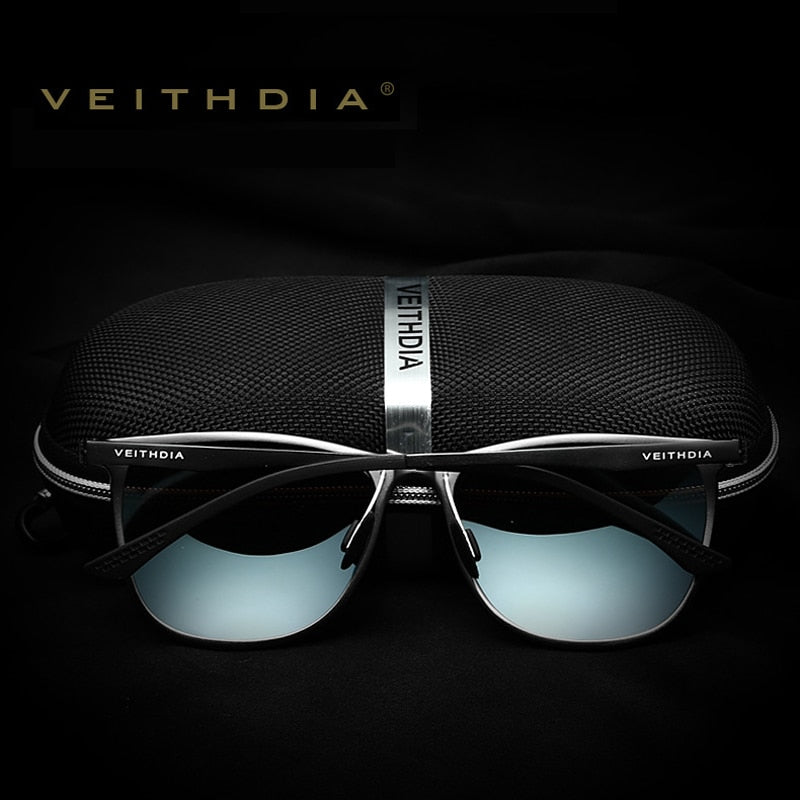 VEITHDIA Retro Aluminium Magnesium Marke Herren Sonnenbrille Polarisierte Linse Vintage Brillen Zubehör Sonnenbrille Für Männer 6623