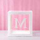 Staraise Transparent Letter A-Z Box Custom Baby Name Balloon Box Girl Boy Baby Shower Decorations Baby 1st Birthday Party Decor