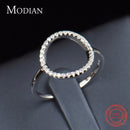 Moda clásica ahueca hacia fuera el aro blanco brillante y anillo de rosa joyería de circonia cúbica anillos de plata esterlina 925 sólidos reales