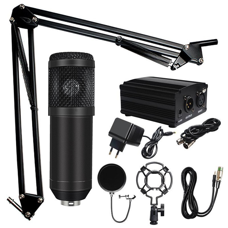 Micrófono profesional BM 800 Micrófono de Karaoke Kits de micrófono de condensador Paquete de micrófono para grabación de estudio de computadora