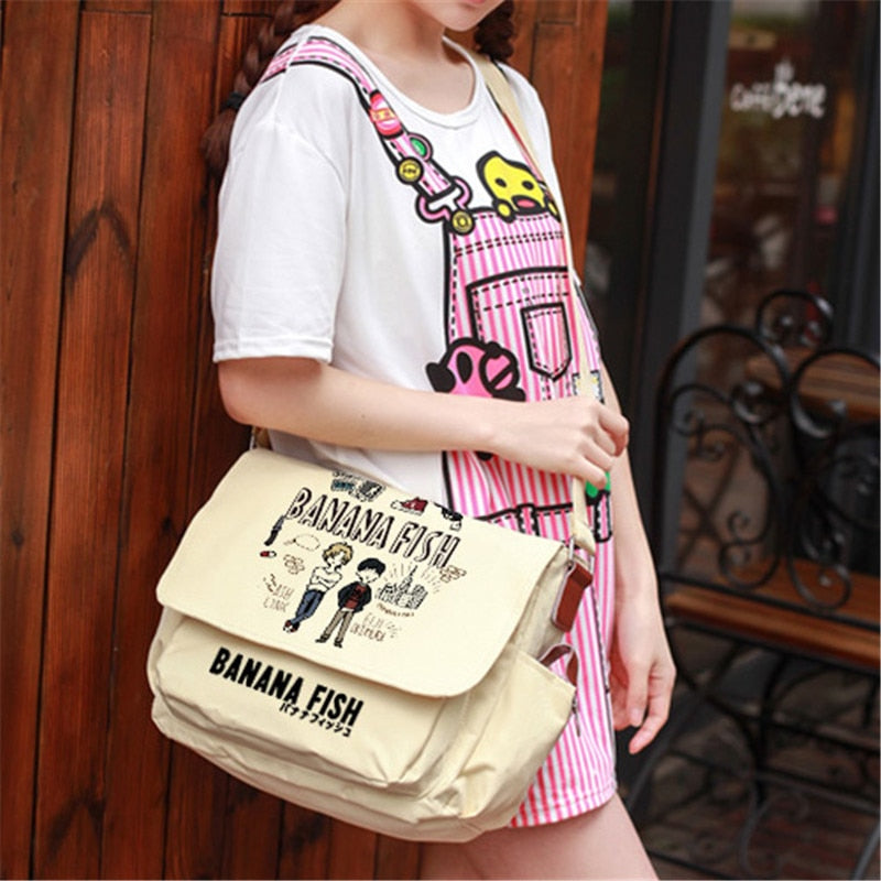 BANANA FISH Cartoon Women Shoulder Bags Canvas School Bags Ash Lynx Cosplay Messenger Bag Anime Crossbody Bag Bookbag