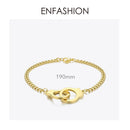 ENFASHION Punk Handcuffs Bracelets Bangles Stainless Steel Viking Lock Chain Bracelet For Women Jewelry Couple Gifts BM192013